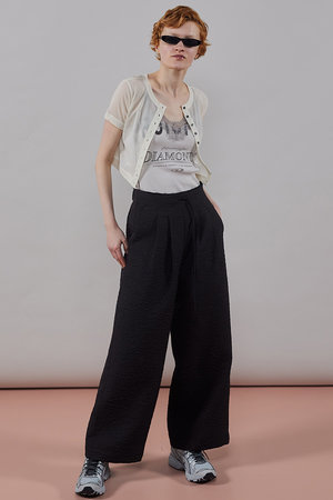 MAISON SPECIAL(メゾンスペシャル)｜Floating Jacquard Pants/フクレジャガードパンツ/BLK(ブラック)  の通販｜ELLESHOP・(エル・ショップ)