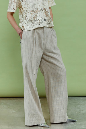 【予約販売】Linen High Waist Pants/リネンハイウエストパンツ