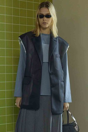 MAISON SPECIAL(メゾンスペシャル)｜See-through Gilet/シースルージレ/C.GRY(チャコールグレー)  の通販｜ELLESHOP・(エル・ショップ)