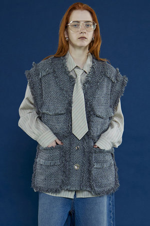 MAISON SPECIAL(メゾンスペシャル)｜Tweed Vest/ツイードベスト/GRY(グレー) の通販｜ELLESHOP・(エル・ショップ)