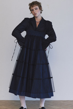 MAISON SPECIAL(メゾンスペシャル)｜2way Tulle Layered Plaid Pattern