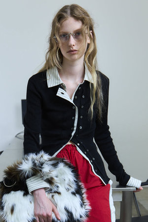 MAISON SPECIAL(メゾンスペシャル)｜2way Shirt Knit Docking Tops