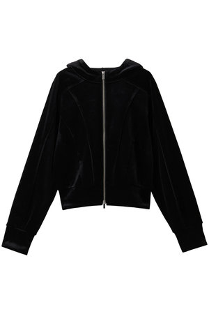 【中古】メゾンスペシャル MAISON SPECIAL カラーステッチダンボールフーディ パーカ ジップアップ 長袖 F 黒 MAISON SPECIAL(メゾンスペシャル)｜Velor Cardboard Hoodie/ベロア