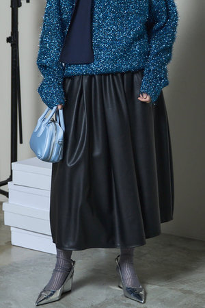 MAISON SPECIAL(メゾンスペシャル)｜Waist Frill faux Leather Mid