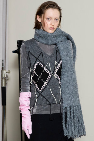 MAISON SPECIAL(メゾンスペシャル)｜Stitch Argyle Knit Vest/ステッチ