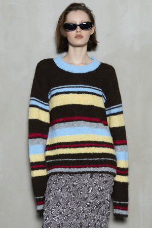 MAISON SPECIAL(メゾンスペシャル)｜Multi-border Knit Top/マルチ