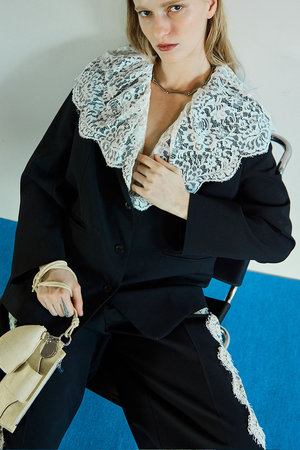MAISON SPECIAL(メゾンスペシャル)｜Lace Vest Single Jacket/レース