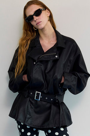 MAISON SPECIAL(メゾンスペシャル)｜Belted Faux Leather Jacket