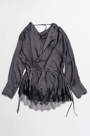MAISON SPECIAL(メゾンスペシャル)｜Lace combo drape shirt/レース