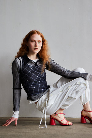 MAISON SPECIAL(メゾンスペシャル)｜Three-Piece Sheer Polo Top