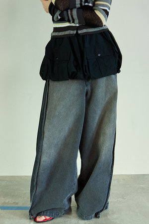 MAISON SPECIAL(メゾンスペシャル)｜Side-Tuck Cocoon Denim Pants