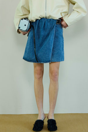 MAISON SPECIAL(メゾンスペシャル)｜Drape Denim Culotte Skirt
