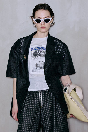 MAISON SPECIAL(メゾンスペシャル)｜Half-Sleeve Sheer Check Jacket