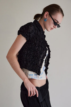 MAISON SPECIAL(メゾンスペシャル)｜Shirring French Sleeve Shirt