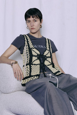 MAISON SPECIAL(メゾンスペシャル)｜Crochet Vest/クロシェベスト/LIME
