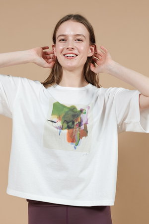 Julier(ジュリエ)｜Kanako Sasakiコラボ プリントTシャツ/グリーン系