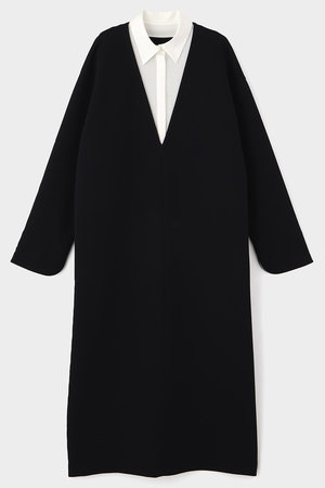 LE PHIL(ル フィル)｜ジャージー襟付きワンピース/ブラック の通販