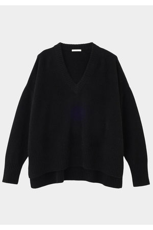 LE PHIL(ル フィル)｜FOX混Vネックニット/ブラック の通販