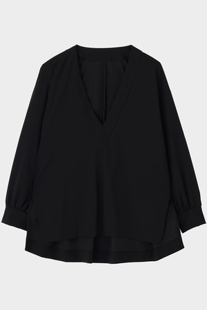 LE PHIL(ル フィル)｜コンパクトポンチVネックプルオーバー/ブラック