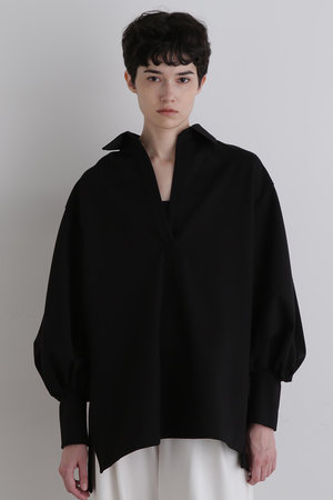 新品　LE PHIL ブラック ポンチョ LE PHIL(ル フィル)｜ベビーポンチ袖タックカットソー/ブラック