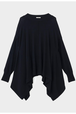 イギリスブランド 定価9万 ひらりと優雅な前開き濃紺ウールニットケープ item134139000702-1-2.jpg