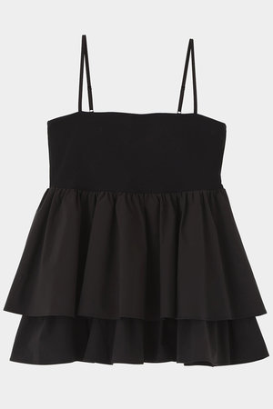 LE PHIL(ル フィル)｜フリルキャミソール/ブラック の通販｜ELLESHOP