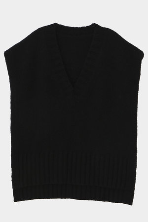 LE PHIL(ル フィル)｜Vネックニットジレ/ブラック の通販｜ELLESHOP
