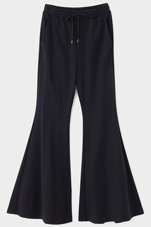 LE PHIL(ル フィル)｜ハイストレッチ裏起毛フレアパンツ/ブラック の