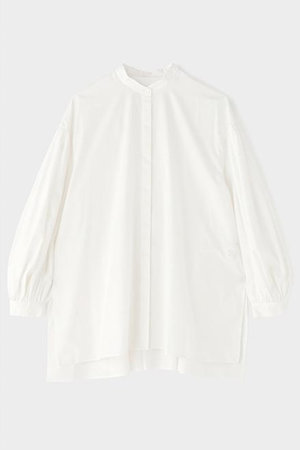 【着用2回】LE PHIL 完売ブラウス ベージュ✕白 約3万円 LE PHIL(ル フィル)｜タイプライターギャザーブラウス/ホワイト の通販