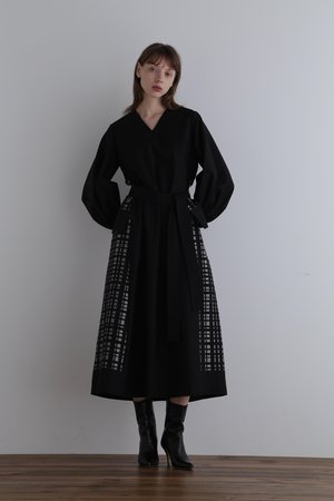 【美品】  LE PHIL / ルフィル | 2022AW | チェック ジャガード ブラウス | F | ブルー | レディース ル フィル LE PHIL 《LE PHIL》チェックジャガードブラウス （パープル