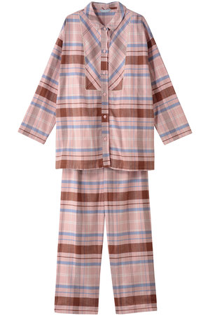 KID BLUE(キッドブルー)｜25ネルチェックパジャマ/ピンク の通販