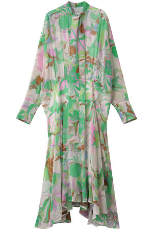 BLAMINK(ブラミンク)｜フラワープリントリボンワンピース/オフホワイト