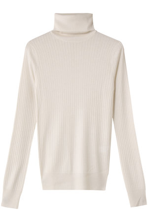 BLAMINK モヘヤウール ふわふわタートルニット 裾フリンジ ブラミンク美品 BLAMINK(ブラミンク)｜カシミヤシルクリブタートルネックニット/オフ