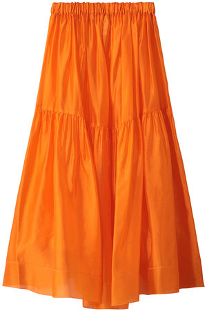 【極美品】 BLAMINKブラミンク21AW トラペーズスカート オレンジ 極美品】 BLAMINKブラミンク21AW トラペーズスカート オレンジ 楽天