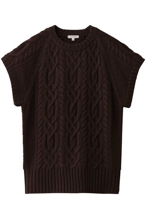 BLAMINK(ブラミンク)｜ハンドケーブルニットベスト/ダークブラウン の