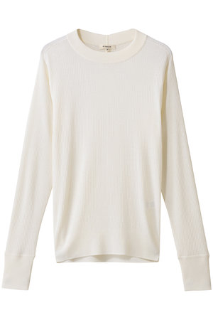 BLAMINK ホワイト ニット セーター 36 BLAMINK(ブラミンク)｜18Gリブクルーニット/オフホワイト の通販