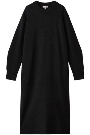 BLAMINK(ブラミンク)｜クルーネックニットワンピース/ブラック の通販