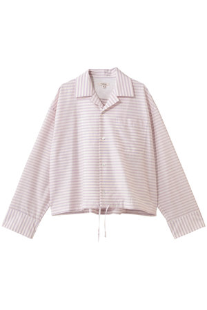 BLAMINK(ブラミンク)｜ボーダーロングスリーブシャツ/ライトピンク の