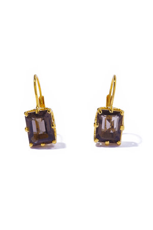 les bonbon(ル ボンボン)｜recto smoky quartz ピアス/ブラック の通販