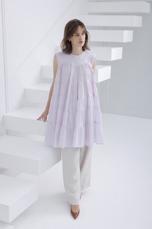 Merlette(マーレット)｜LANAI ノースリーブティアードミニドレス
