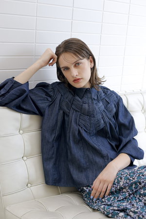 Merlette(マーレット)｜GEORGICA クロップドデニムボタンダウンシャツ