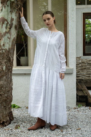 Merlette(マーレット)｜CARLOTA ピンタックディテール ロングシャツ