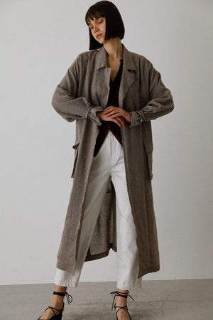 RIM.ARK(リムアーク)｜Wool linen maxi trench coat/トレンチコート