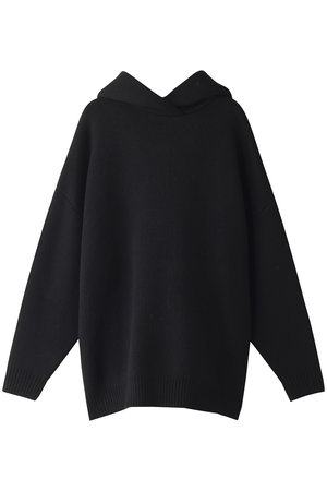 High neck knit hoodie/ニットパーカー