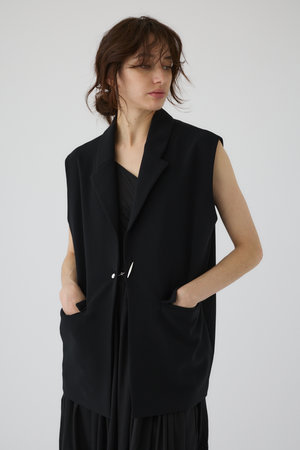 RIM.ARK(リムアーク)｜Brass drum button vest JK/ジャケット/ブラック