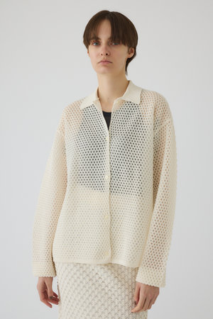 RIM.ARK Lace knit SH レースニットシャツ RIM.ARK(リムアーク)｜Lace knit SH/シャツ/オフホワイト の通販