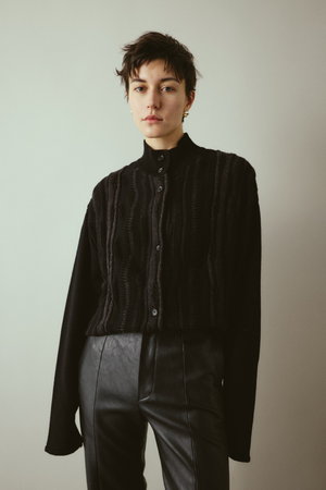 RIM.ARK(リムアーク)｜Different surfaces knit CD/ニットカーディガン