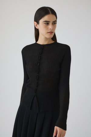 【RIM.ARK】リムアーク スリーブクロスニット トップス ブラック (F) RIM.ARK | Toggle motif knit tops (KNITWEAR ) |RIM.ARK ONLINE STORE