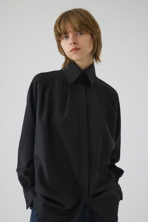 RIM.ARK(リムアーク)｜High collar classic blouse/ブラウス/ブラック