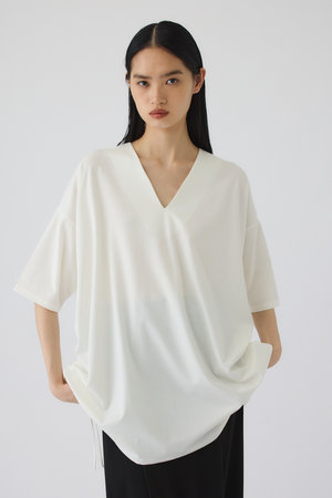 RIM.ARK(リムアーク)｜Side drawstring big T-shirts/Tシャツ/ホワイト